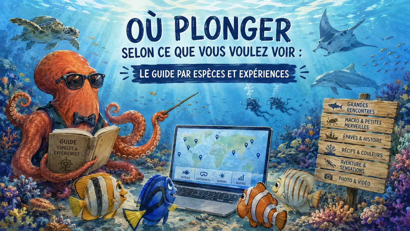 Où plonger selon ce que vous voulez voir : le guide par espèces et expériences
